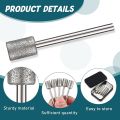 10 Pieces Diamond Bit Diamond Grinding Bits Head 1/8 Shank 8mm Cylinder Head Diamond for Most Rotary Tool Bit Grinder. 