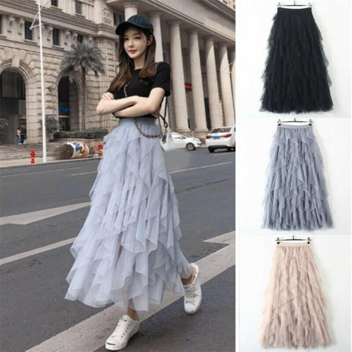 Mesh%20Women%20Skirts%20Romantic%20High%20Waist%20Pleated%20Long%20Skirt%20Mesh%C2%A0%20A-line%20Long%20Dress%20for%20Women%20Lady%20Party%20Evening%20Events%20Dance%20-%20Image%204