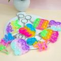 Colorful Key chain Funny Bubble Pops Fidget Toy Fidget Toys Keychains Anti-stress keytags. 