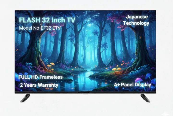 FLASH%2032%20INCH%20FRAMELESS%20FULL%20HD%20LED%20TV%20%7C%20Flash%2032%20Inch%20By%20Electrocare%20%7C%20A+%20Panel%20Japanese%20Technology%20-%20Image%203