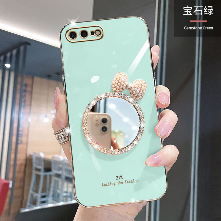 Maitus%20for%20iPhone%208%20Plus/iPhone%207%20Plus%20Back%20Cover%20Luxury%206D%20Plating%20Square%20Bumper%20Shiny%20Bowknot%20Makeup%20Mirror%20Soft%20Silicone%20Girls%20Cases%20Full%20Protection%20Mobile%20Phone%20Case%20-%20Image%204