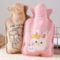 1PC Kawaii 350ml Plush Hand Warmer Cute Cartoon Girl Heart Y2k Carry-On Water-Filled Hot Water Bag Keep Warm. 