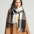 Luxury Plaid Scarf Winter Warm Cashmere Women Long Pashmina Foulard Female Scarves Lady Tassel Shawl Wraps Travel Poncho Blanket. 