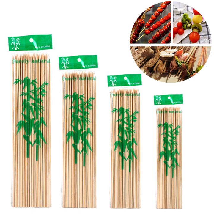 90PCS Bamboo Skewer Sticks Sturdy Disposable Barbecue Sticks Barbecue Party Food BBQ Tools Accessories