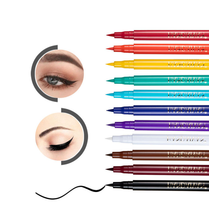 HANDAIYAN 11 Colors Eyeliner Pencil Neon Colorful Liquid Eyeliner Pen Matte Makeup Waterproof Long-lasting Eye Liner Cosmetics