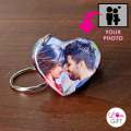 Personalized Key tag customized Heart shape Photo Text keychain Beautiful Birthday gift keytag for girlfriend Love valantine day gift key chain for wife anniversary. 