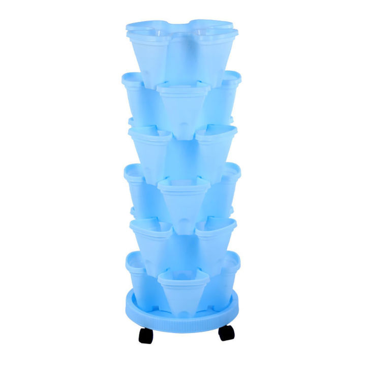 1Set Multilayer Stacking Cultivation Pot Dimensional Four Petal Tower