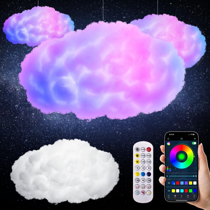 Night Lamp RGB Light 3D Cloud Thundercloud Design Compact Rhythm-Based ...