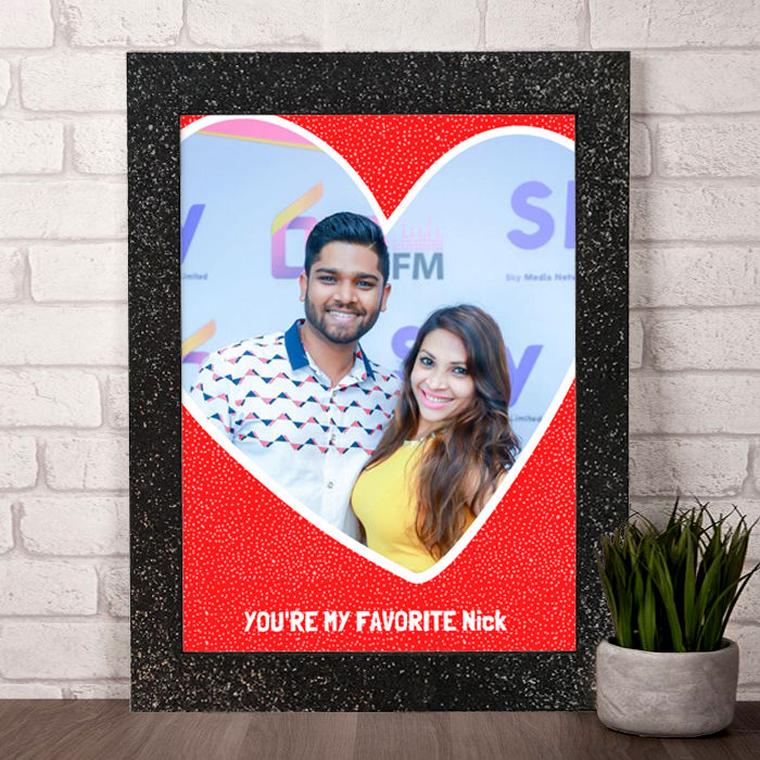 A3 Size Personalised photo frame- Black dot frame 1 photo -9