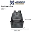 MENSPE Fashion Men’s Backpack Laptop Backpack Soft PU Backpack Business Travel Bag Waterproof Backpack Grid Pattern Design College Commuting Backpack Leisure School Bag For Travel Study Business. 