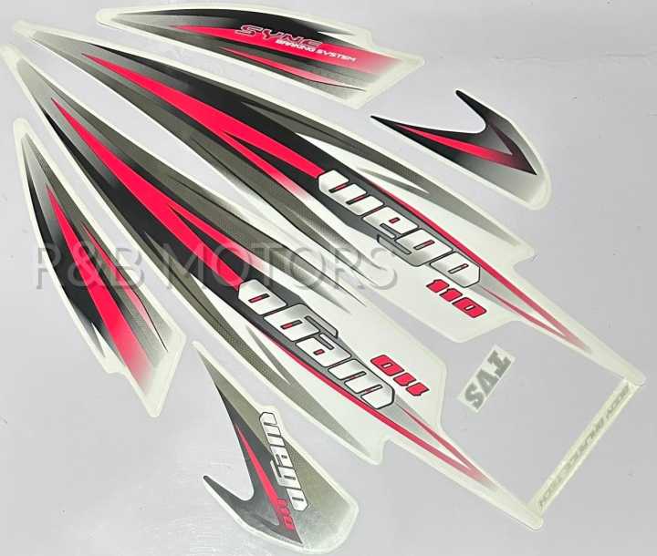 Tvs Wego White Bike Full Sticker kit