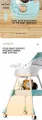 Foldable Baby High Chair, Infant Chair with 4 Silent Wheel, Lightweight Multifunctional Toddlers Dining Chair for Feeding, Blue with Cushion | INeedz HC401. 
