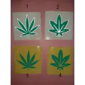 STICKER CUTTING REFLECTIVE DAUN GANJA. 