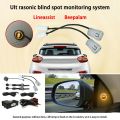 【Red】 Car Blind Spot Monitoring System Ultrasonic Sensor Distance Assist Tool Blind Spot Mirror System. 