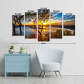 Morden HD Printed Wall Art With Wood Frame - Five(5) Pieces. 