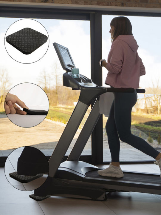 6Pcs Silicone Treadmill Mats Treadmill Pads Multipurpose Exercise Equipment Mats Noise Reduction for Walking Pad Exercise Bike