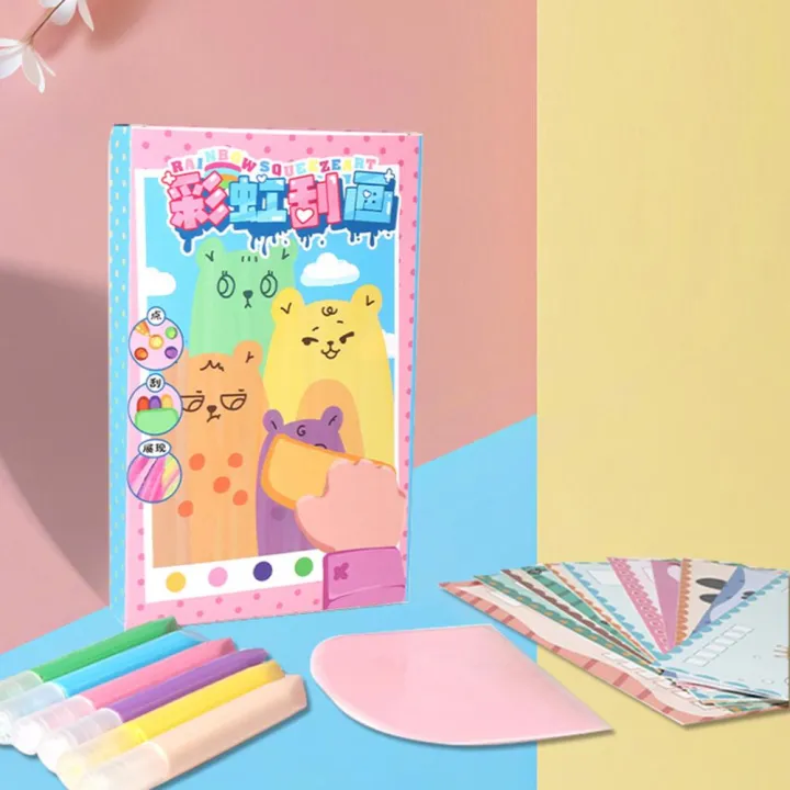 1%20Set%20DIY%20Rainbow%20Scratch%20Painting%20Kit%20with%20Paints%20Pens%20Scraper%20Sticker%20Educational%20Rainbow%20Scratch%20Art%20Paper%20Toy%20Birthday%20Gift%20-%20Image%202