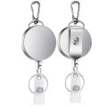 2Pcs Retractable Pull Key Ring ID Badge Lanyard Name Tag Card Holder Recoil Reel Belt Clip. 