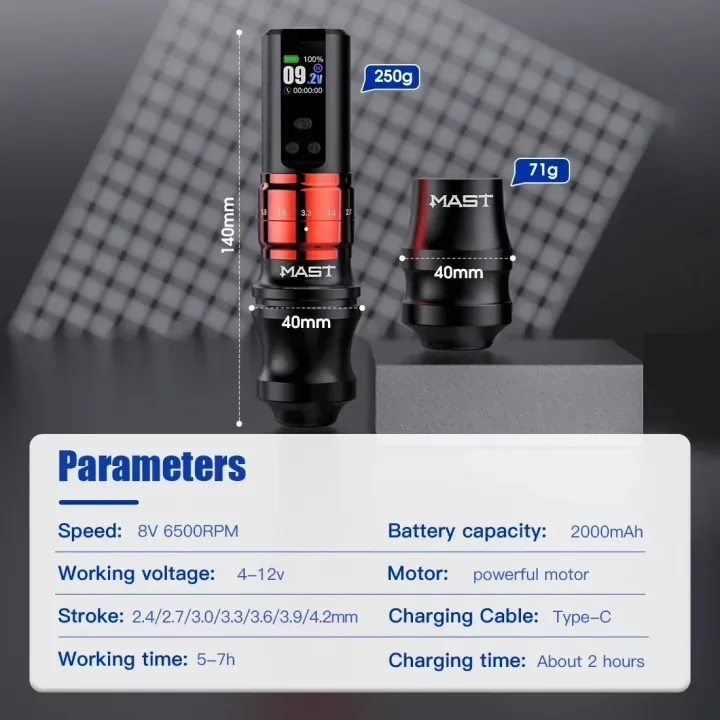 Bargain%20price%20Mast%20Tattoo%20Fold%202%20Pro%20RCA%20or%20Wireless%20Model%20with%202%20Unique%20Replaceable%20Large%20Handles%20Wireless%20Tattoo%20Pen%20Tattoo%20Kit%20-%20Image%204