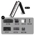 N-AUDIO Piano 88-Keys Foldable, Portable, Multifunctional Digital Electronic Rechargeable Keyboard Piano for Professional & Beginner Students with Bluetooth App, Stand & Stool. 