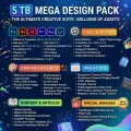 5TB Ultimate Mega Design Bundle - Photoshop, Premiere Pro, Illustrator Templates, Video Assets, eBooks & Courses (Instant Delivery). 