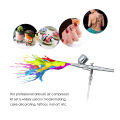 KOGEEK Multi-purpose Dual Action Airbrush Mini Air Compressor Set Gravity Feed Air Brush Kit for Art Painting Manicure Craft Cake Spray Model Air Brush Nail Tool Set 100-250V. 