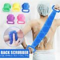 Long Bath Towel Pull Back Strap Wash Scrubber Exfoliating Scrub Silicone Cleaning for Bathroom. 