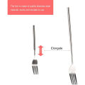 Retro Fork BBQ Telescopic Extendable Dinner Fruit Dessert Long Handle Fork Stainless Steel Cutlery Fork Tableware. 
