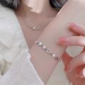 1 Pc Simple Creative Design Ladies Women Trendy Chain Jewellery Accessories Pendant Bracelets Girls Korean INS Hollow   Fashion Love Charm Bracelet. 
