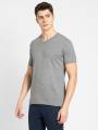 Men's Grey Melange V-neck T-shirt. 