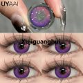 Xujiguanghui ZEBF--UYAAI 1 Pair Purple Lenses for Eyes Color Contacts Anime Colored Lens Violet Pupils for Woman Y2K Lenses for Natural Eyes. 