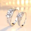 Luxury Zircon Couple Paired Rings for Women Men Shiny Crown Flower Heart Promise Finger Ring Lover Anniversary Wedding Jewelry. 