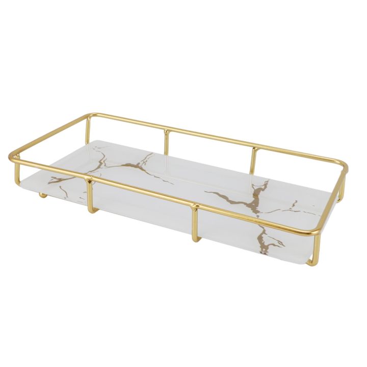 Countertop Tray Iron Glass Counter Organizer Modern Delicate Texture for Kitchen