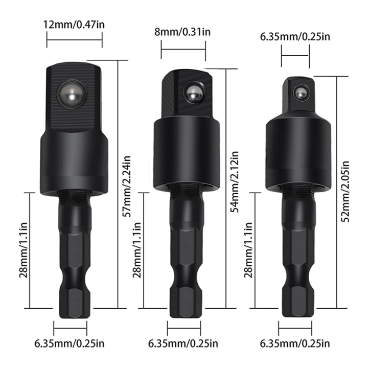 Right%20Angle%20Drill%20Adaptor%204-In-1%20Impact%20Drill%20Bit%20Extension%20Black%20Metal%201/4%203/8%201/2In%20Impact%20Grade%20Socket%20Adapter%20Set%20-%20Image%202