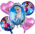 5 Pcs Foil Ballons Elsa Frozen Birthday Party Decorations. 