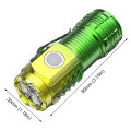 Mini LED Flashlight 3LED Ultra Strong Light Flash Light Portable USB Rechargeable Built-in Battery with Pen Clip and Tail Magnet. 