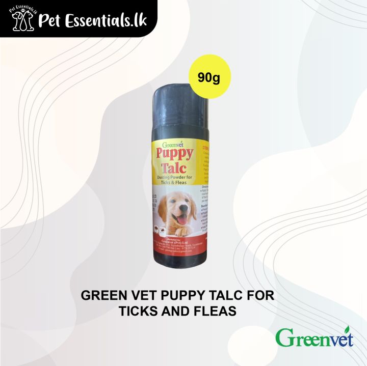 Green Vet Puppy Talc For Ticks & Fleas 90g