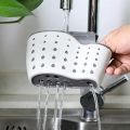 Kitchen Sink Caddy Sponge Holder Silicone Plastic Soap Holder Hanging Ajustable Strap. 
