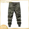 Enigma- Loose Pants Men's Cargo Pants Drawstring Elastic Waist Loose Multi Pockets Solid Color Soft Breathable Ankle-banded Daily Sports Streetwear Hip Hop Long Trousers Style Elastic Waistband Pants. 