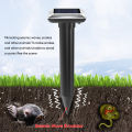 YIERYI Mole Repellent Device Solar Powered Ultrasonic Rat Mouse Mole Snake Buzz Repeller Waterproof Animal Repellers for Garden Tools, Yards. 