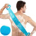 Silica gel Bath brush Towel two stop scrubbing belt body Scrub Silicone Back Scrubber for Shower Soft Rubbing Massage Bubble with Body Cleaner and Shampoo Massager. 