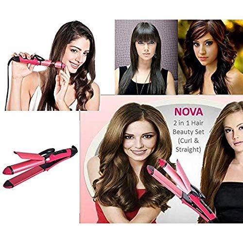 Nova 2-in-1 Hair Curler & Straightener Set