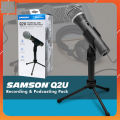 SAMSON Q2U Recording and Podcasting Pack  -  USB/XLR Dynamic Microphone with Accessories. 
