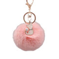 Cute Pompom Cat Key Chain Fluffy Fur Key Ring Bag Car Trinket Female Party Gift. 