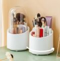 Rotating Makeup Brush Storage Box Cosmetic Organizer Eyebrow Pen Holder Brush Display Stand Storage Bucket with Waterproof Lid. 
