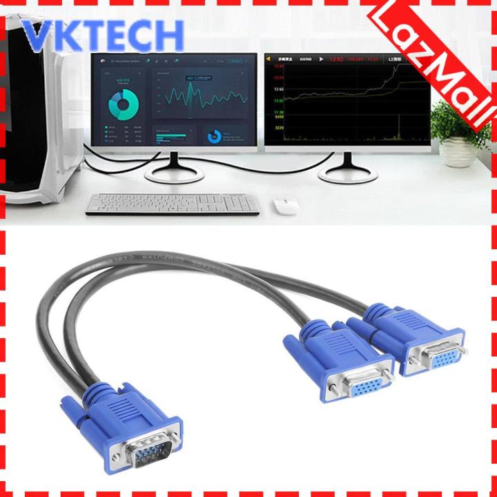 VGA%20Splitter%20Cable%201%20Computer%20to%20Dual%202%20Monitor%20Male%20to%20Female%20Adapter%20Wire%20-%20Image%202
