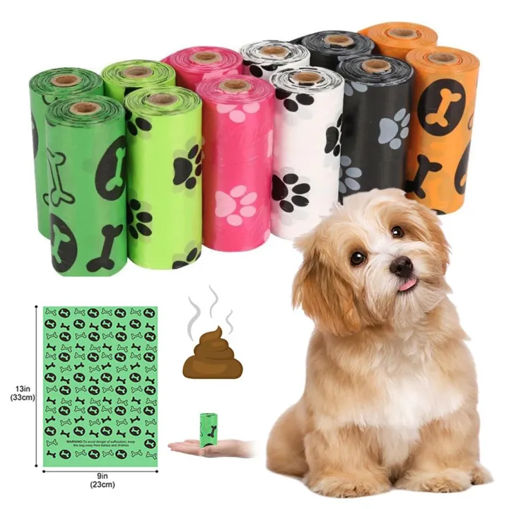SF 1Roll Degradable Pet Dog Poop Bags Dispenser Collector Garbage Bag Puppy Cat Pooper Scooper Bag Small Rolls Outdoor Clean Pets Supplies