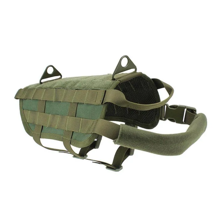Pawaca Tactical Dog Molle Vest Harness Military Training Dog Pet Dog Nylon Harness Jacket(L)
