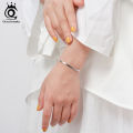 Orsa Jewels 18k Gold 925 Sterling Silver 3mm Flexible Flat Herringbone Chain Bracelet For Women Fahsion Jewelry Sb107. 