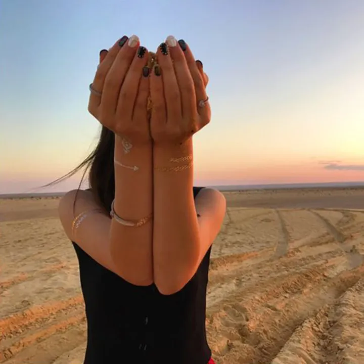 Waterproof%20Bracelet%20Pattern%20Golden%20Metallic%20Transfer%20Tattoo%20Sticker%20for%20Body%20Art%20-%20Image%205